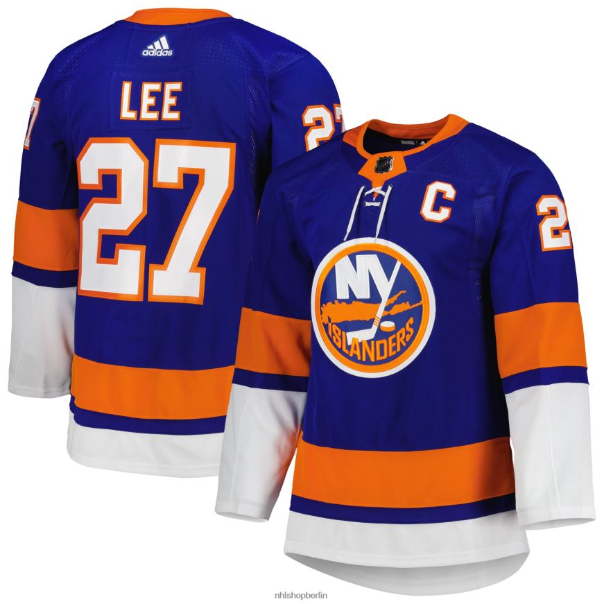 Männer NHL New York Islanders Anders Lee adidas Royal Captain Patch Primegreen Authentisches Profi-Heimspielertrikot Kleidung BF680T935