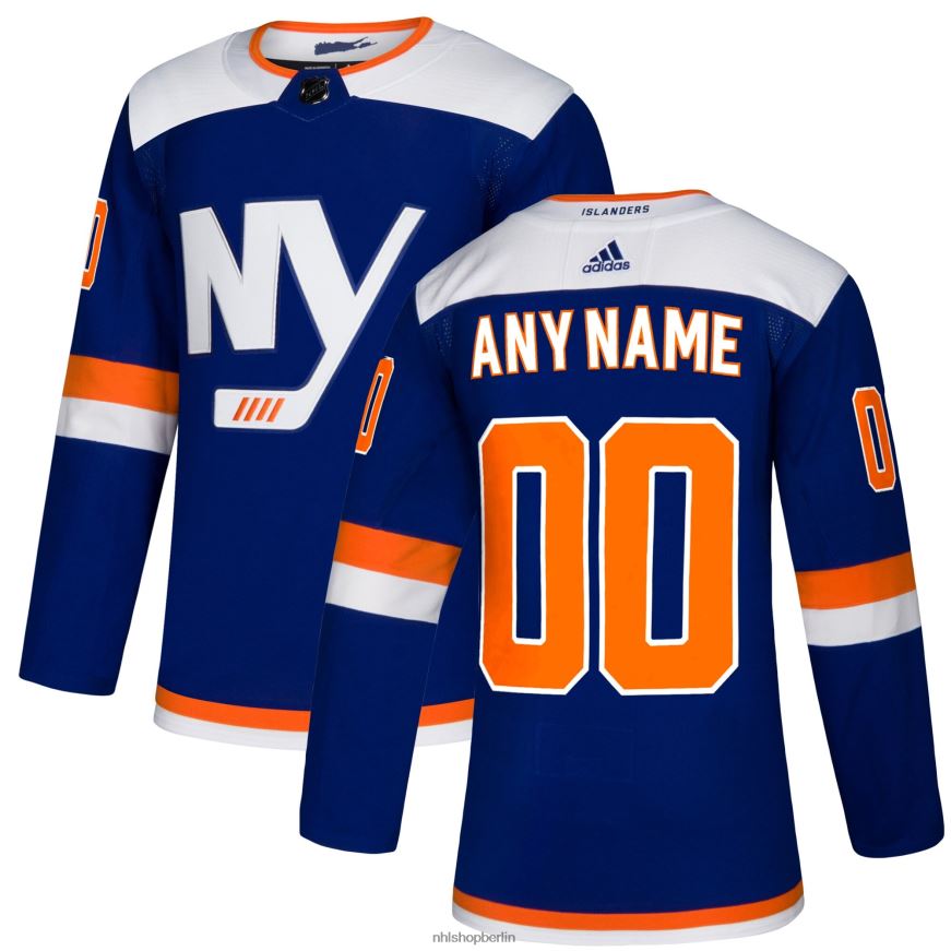 Männer NHL New York Islanders adidas Blue Alternative Authentic Custom Trikot Kleidung BF680T2211