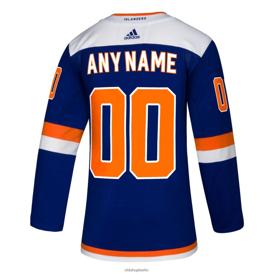 Männer NHL New York Islanders adidas Blue Alternative Authentic Custom Trikot Kleidung BF680T2211