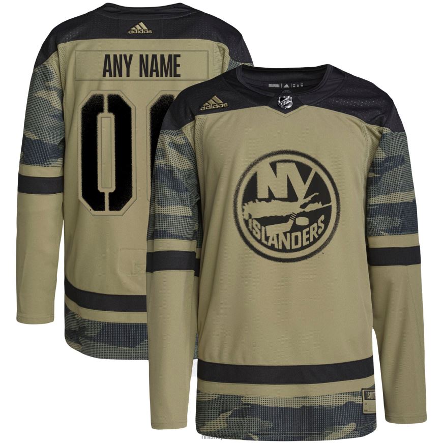 Männer NHL New York Islanders adidas Camo Military Appreciation Team authentisches individuelles Übungstrikot Kleidung BF680T489