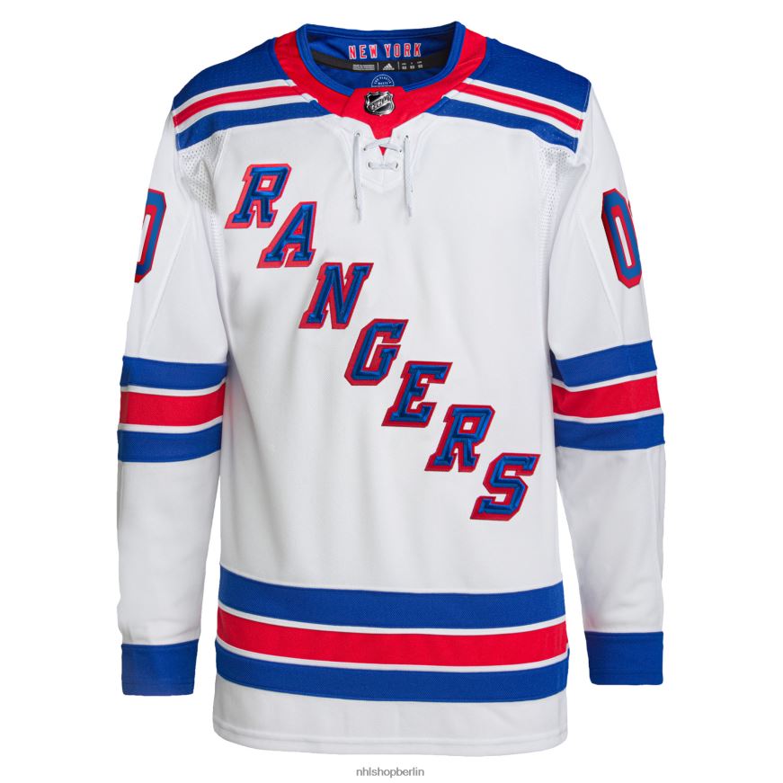 Männer NHL New York Rangers Adidas White Away Primegreen Authentic Pro Custom Trikot Kleidung BF680T61