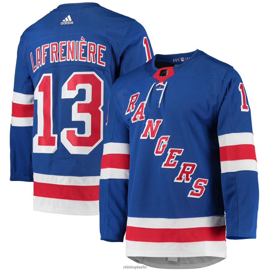 Männer NHL New York Rangers Alexis Lafreniere Adidas Blue Home Primegreen Authentisches Pro-Spieler-Trikot Kleidung BF680T970