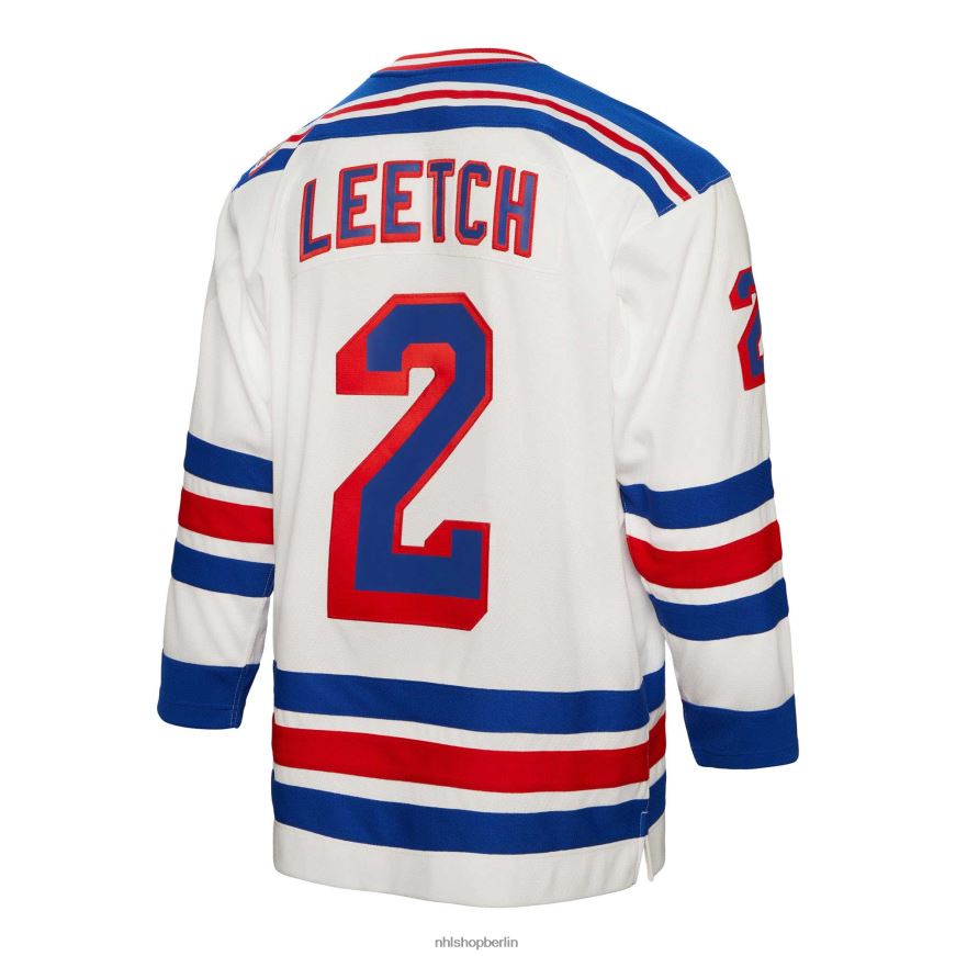 Männer NHL New York Rangers Brian Leetch Mitchell  Ness weißes Spielertrikot der blauen Linie von 1993 Kleidung BF680T721