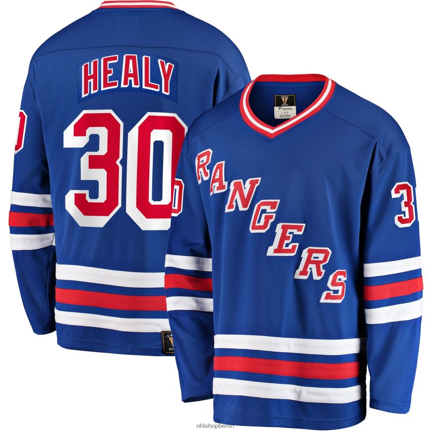 Männer NHL New York Rangers Glenn Healy Fanatics-gebrandetes blaues Premier Breakaway-Spielertrikot im Ruhestand Kleidung BF680T1312