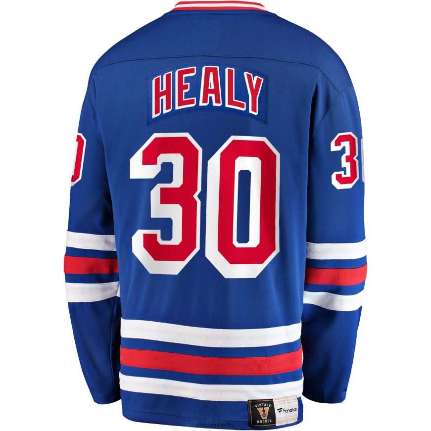 Männer NHL New York Rangers Glenn Healy Fanatics-gebrandetes blaues Premier Breakaway-Spielertrikot im Ruhestand Kleidung BF680T1312