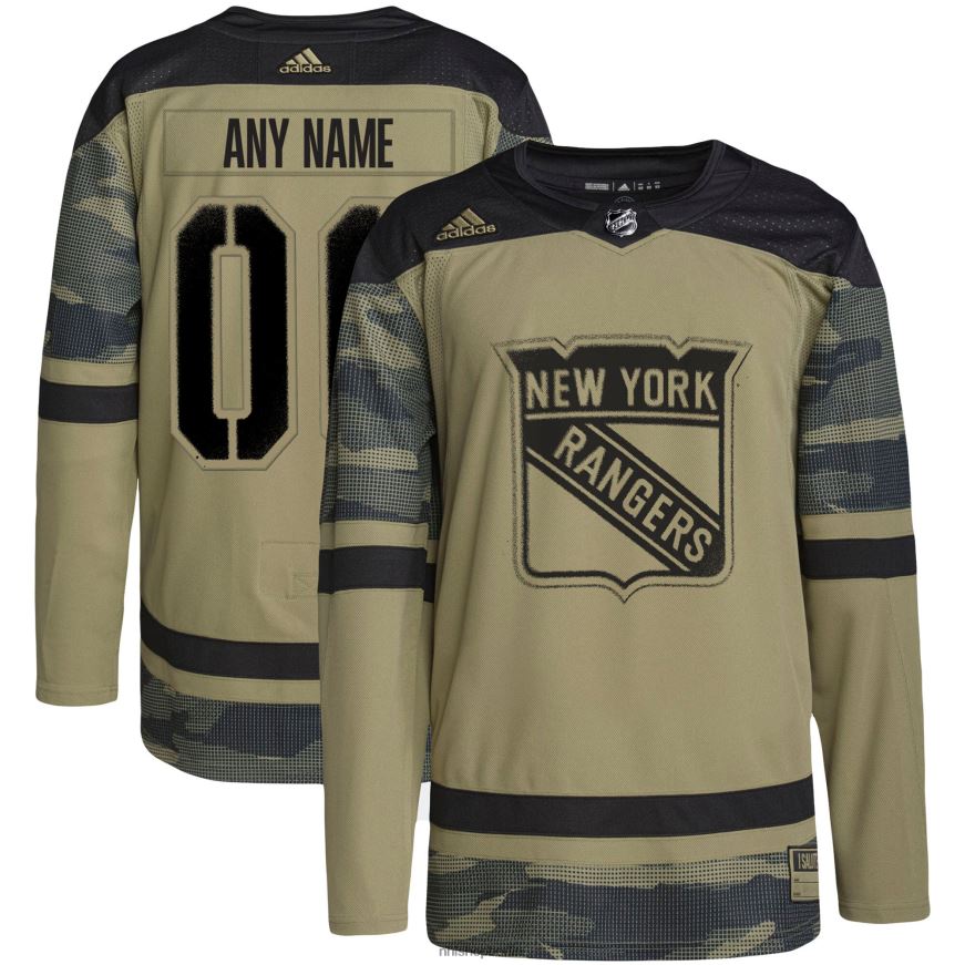 Männer NHL New York Rangers adidas Camo Military Appreciation Team authentisches individuelles Trainingstrikot Kleidung BF680T1771