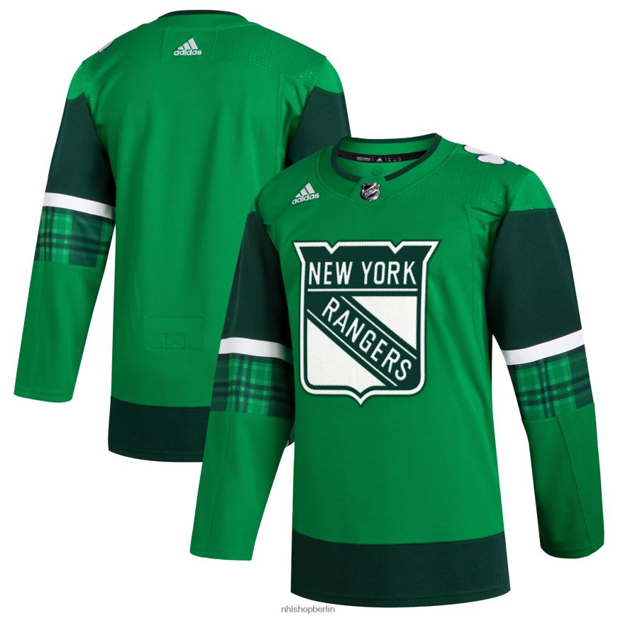 Männer NHL New York Rangers adidas Kelly Green 2023 St Patricks Day Primegreen authentisches Trikot Kleidung BF680T793