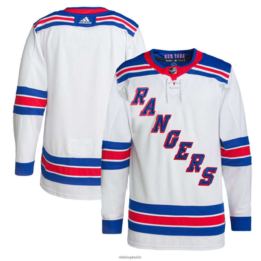 Männer NHL New York Rangers adidas weißes Away Primegreen Authentic Pro-Trikot Kleidung BF680T742