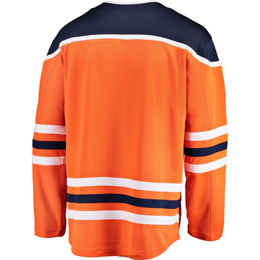 Männer NHL Orangefarbenes Breakaway-Heimtrikot der Edmonton Oilers mit Fanatics-Logo Kleidung BF680T764