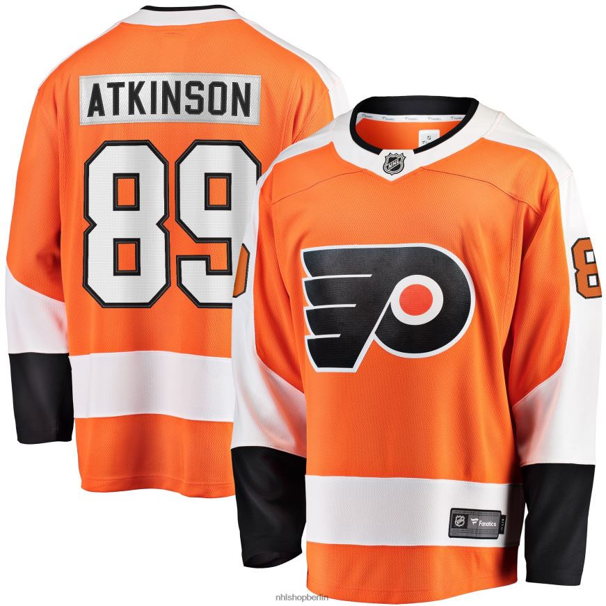 Männer NHL Orangefarbenes Breakaway-Spielertrikot mit Philadelphia Flyers Cam Atkinson Fanatics-Logo Kleidung BF680T1284