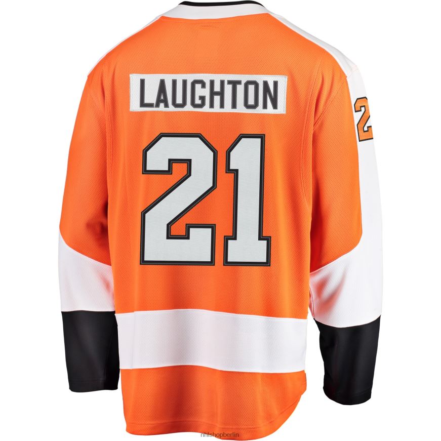 Männer NHL Orangefarbenes Breakaway-Trikot mit Philadelphia Flyers Scott Laughton Fanatics-Logo Kleidung BF680T2387