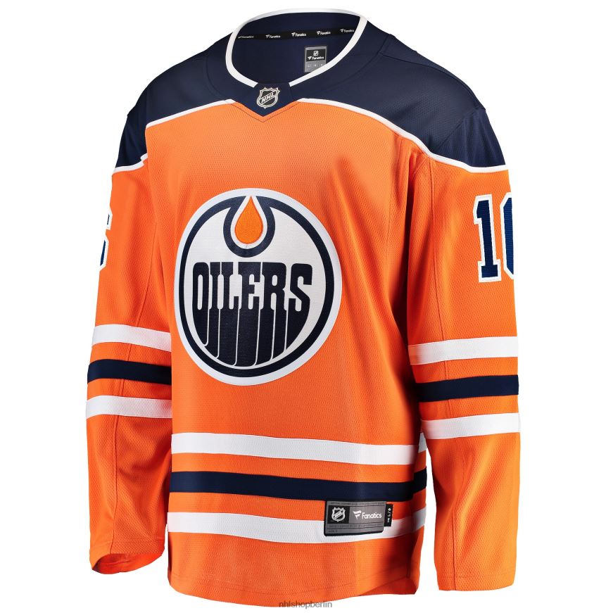 Männer NHL Orangefarbenes Heim-Ausreißer-Spielertrikot der Edmonton Oilers mit Fanatics-Logo von Tyler Benson Kleidung BF680T2028