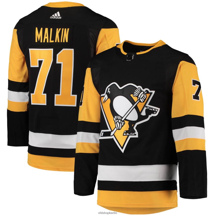 Männer NHL Pittsburgh Penguins Evgeni Malkin Adidas Schwarz Home Primegreen Authentisches Pro-Spieler-Trikot Kleidung BF680T269