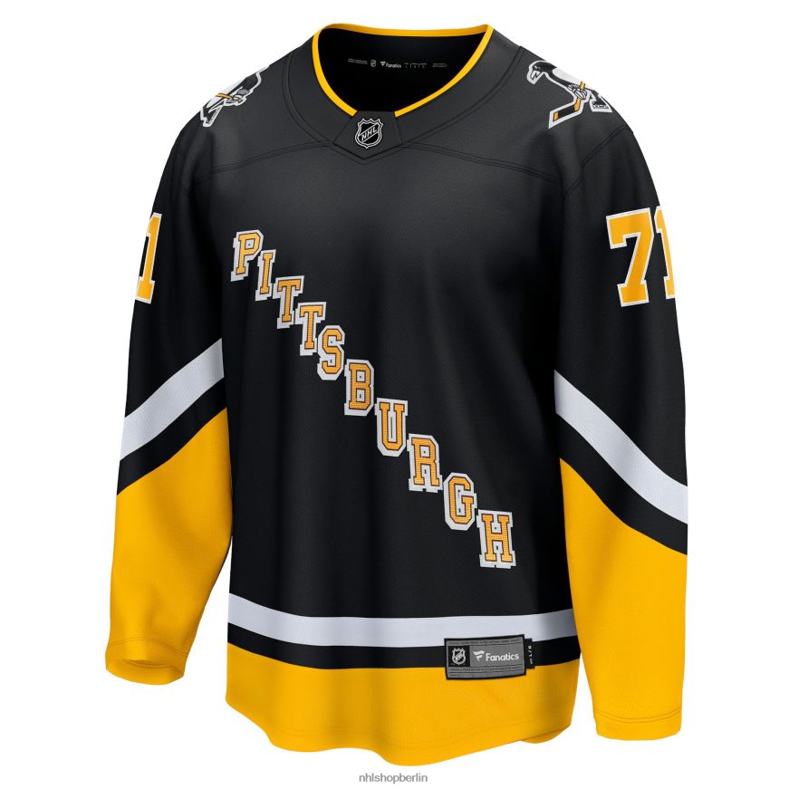 Männer NHL Pittsburgh Penguins Evgeni Malkin Fanatics gebrandetes schwarzes 2021/22 alternatives Premier Breakaway-Spielertrikot Kleidung BF680T1091