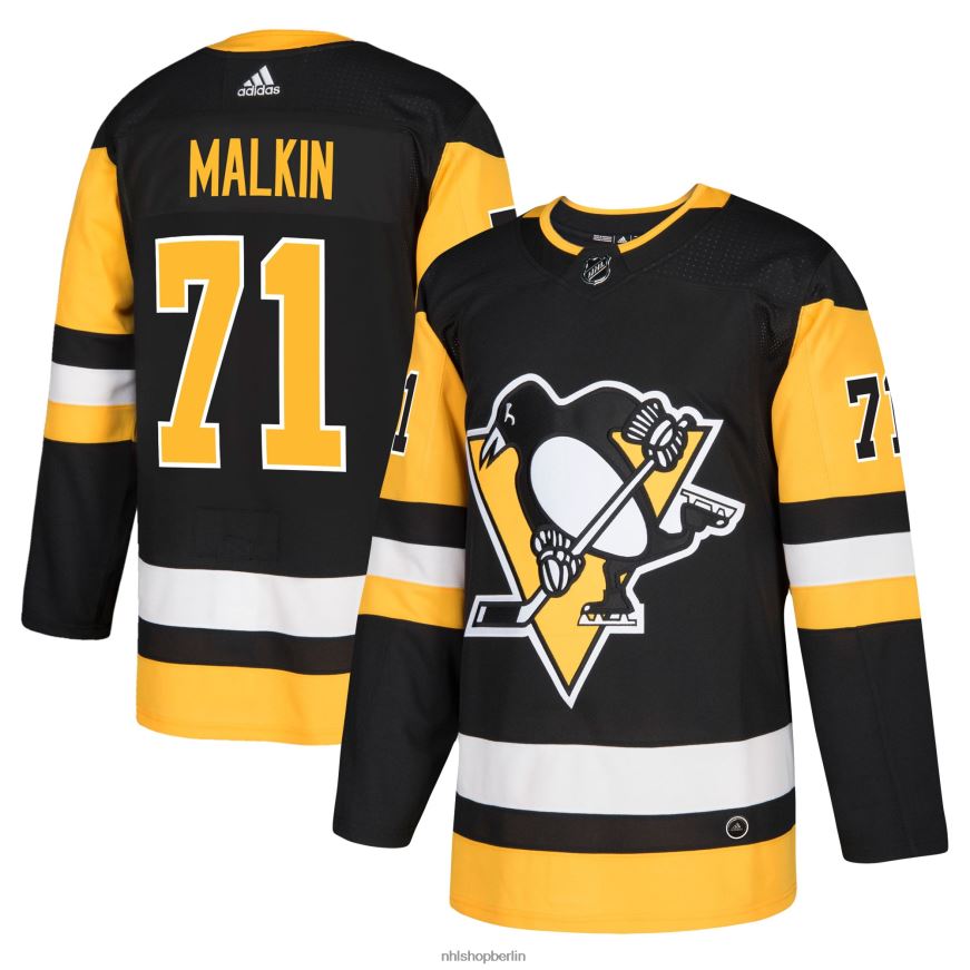 Männer NHL Pittsburgh Penguins Evgeni Malkin adidas schwarzes authentisches Spielertrikot Kleidung BF680T1726