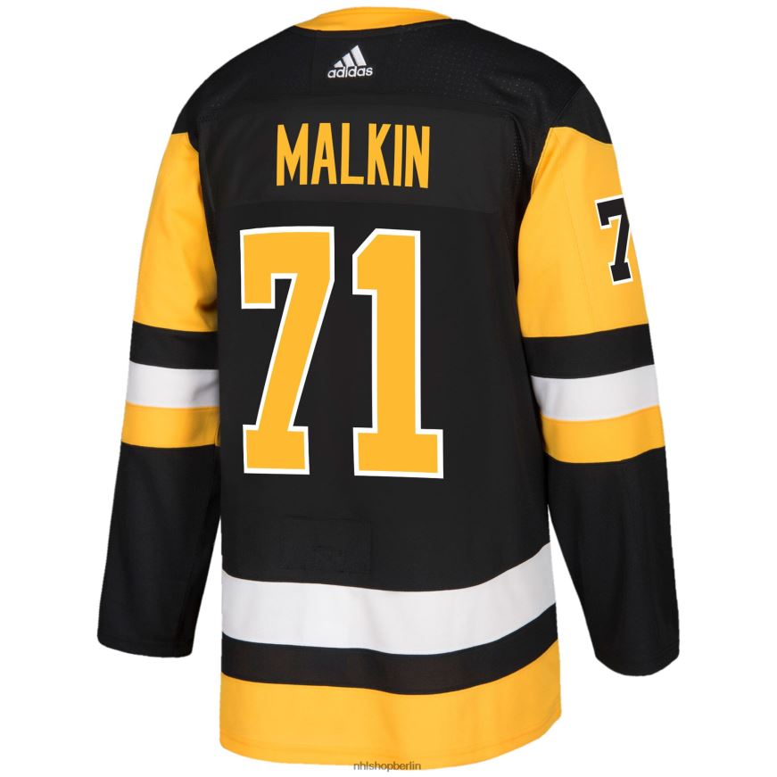 Männer NHL Pittsburgh Penguins Evgeni Malkin adidas schwarzes authentisches Spielertrikot Kleidung BF680T1726