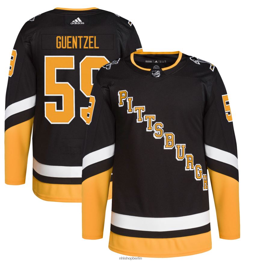 Männer NHL Pittsburgh Penguins Jake Guentzel Adidas Schwarz 2021/22 Alternative Primegreen Authentisches Pro-Spieler-Trikot Kleidung BF680T728