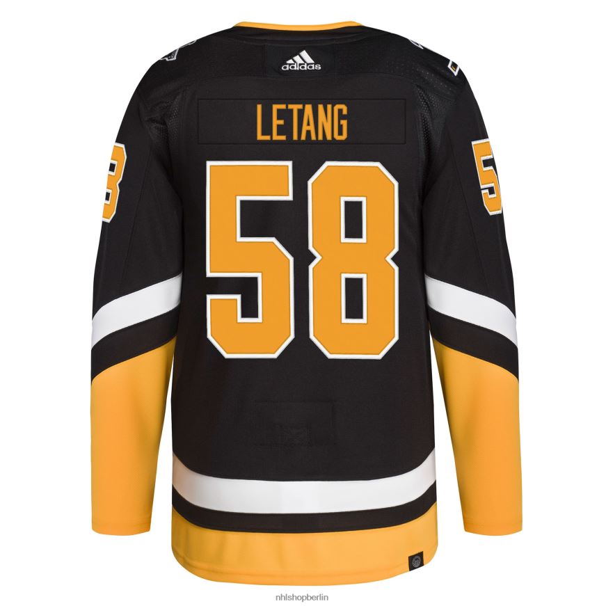 Männer NHL Pittsburgh Penguins Kris Letang Adidas Schwarz 2021/22 Alternative Primegreen Authentisches Pro-Spieler-Trikot Kleidung BF680T320