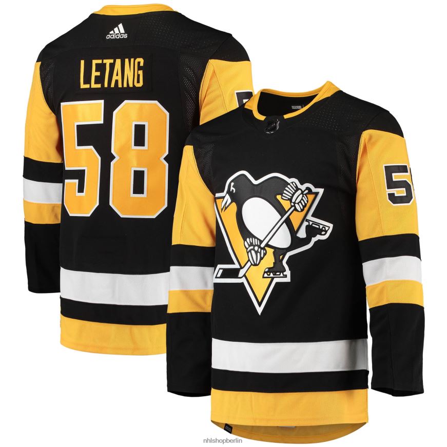 Männer NHL Pittsburgh Penguins Kris Letang adidas Schwarz Home Primegreen Authentisches Pro-Spieler-Trikot Kleidung BF680T160