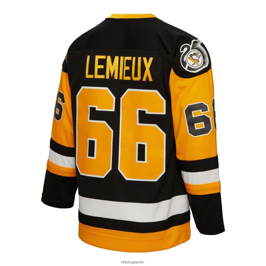 Männer NHL Pittsburgh Penguins Mario Lemieux Mitchell  Ness schwarzes 1991 Blue Line Player-Trikot Kleidung BF680T327