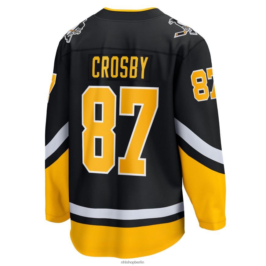 Männer NHL Pittsburgh Penguins Sidney Crosby Fanatics gebrandetes schwarzes 2021/22 alternatives Premier Breakaway-Spielertrikot Kleidung BF680T32