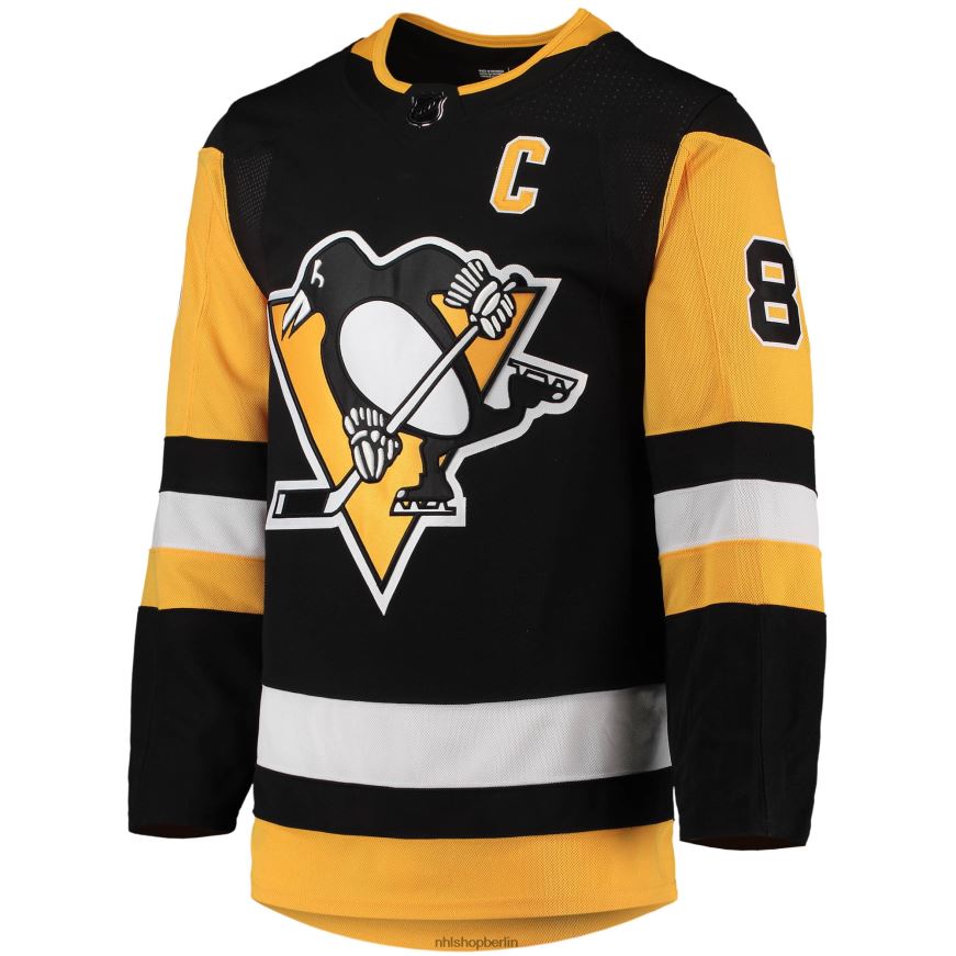 Männer NHL Pittsburgh Penguins Sidney Crosby adidas Black Home Captain Patch Primegreen Authentisches Profispieler-Trikot Kleidung BF680T26