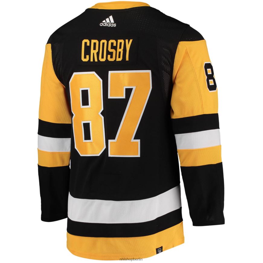 Männer NHL Pittsburgh Penguins Sidney Crosby adidas Black Home Captain Patch Primegreen Authentisches Profispieler-Trikot Kleidung BF680T26