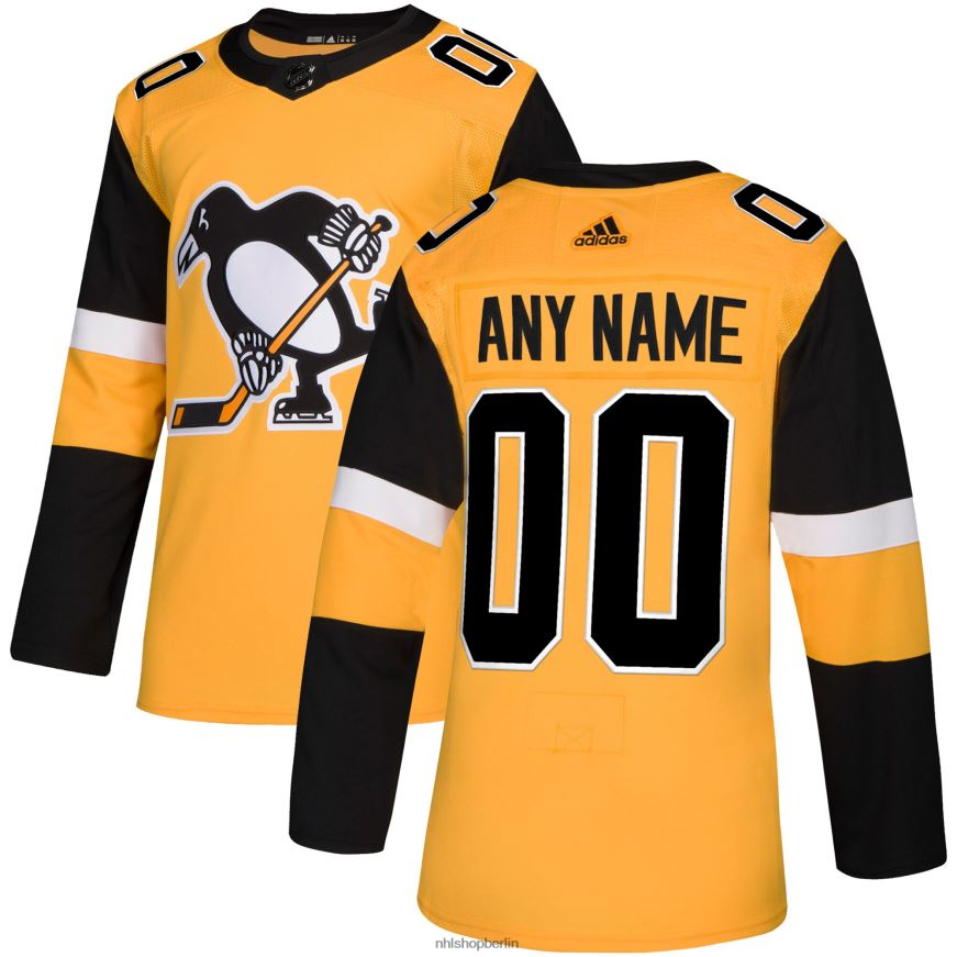 Männer NHL Pittsburgh Penguins adidas Gold Alternative authentisches individuelles Trikot Kleidung BF680T2002