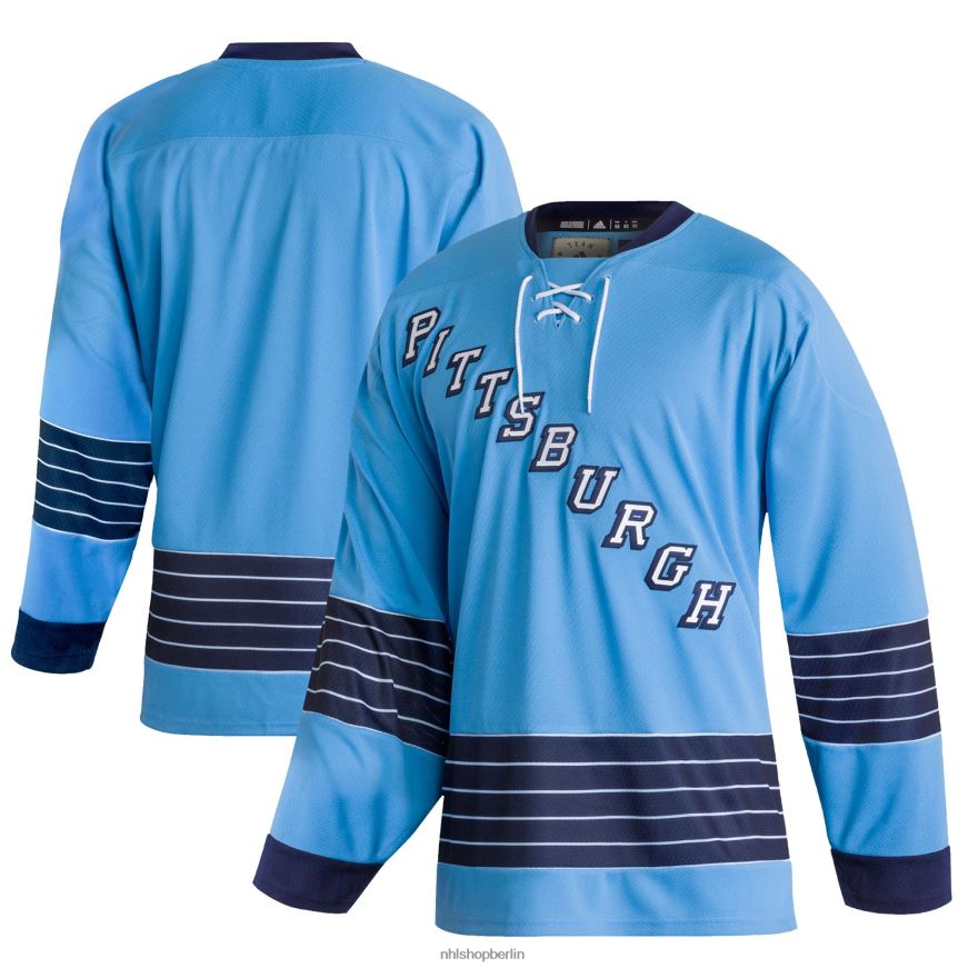 Männer NHL Pittsburgh Penguins adidas hellblaues Team Classics authentisches Blanko-Trikot Kleidung BF680T655