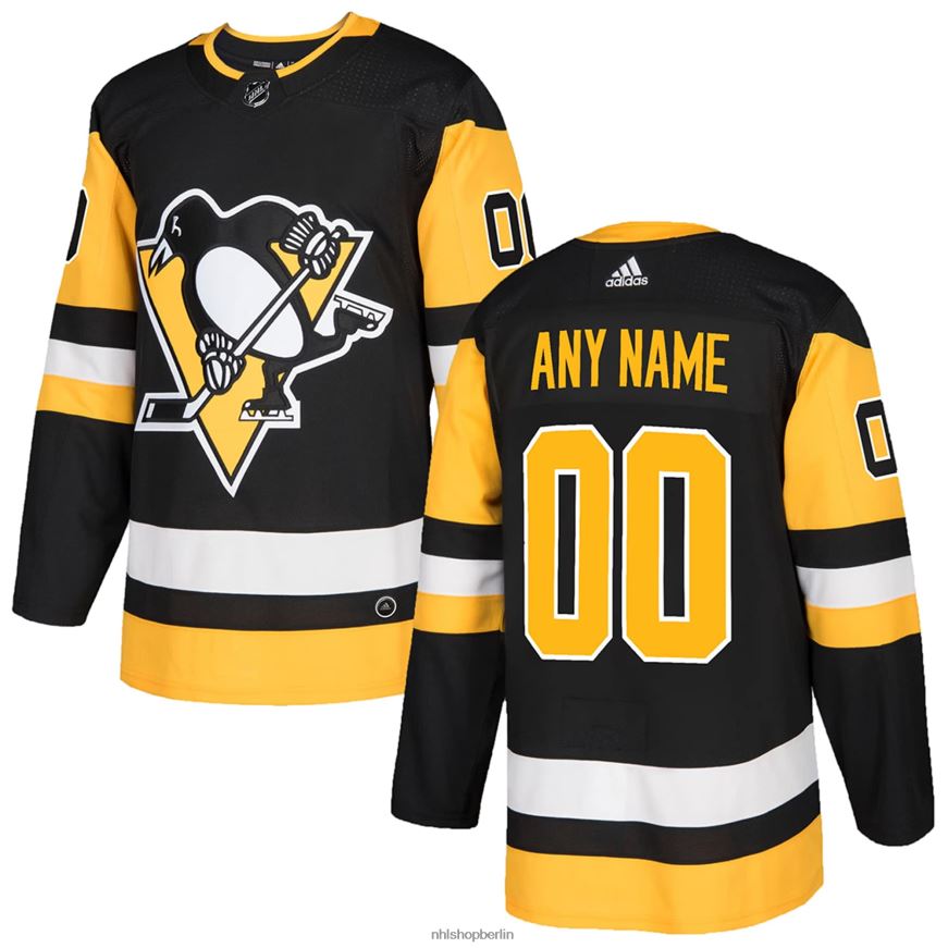 Männer NHL Pittsburgh Penguins adidas schwarzes authentisches individuelles Trikot Kleidung BF680T2120