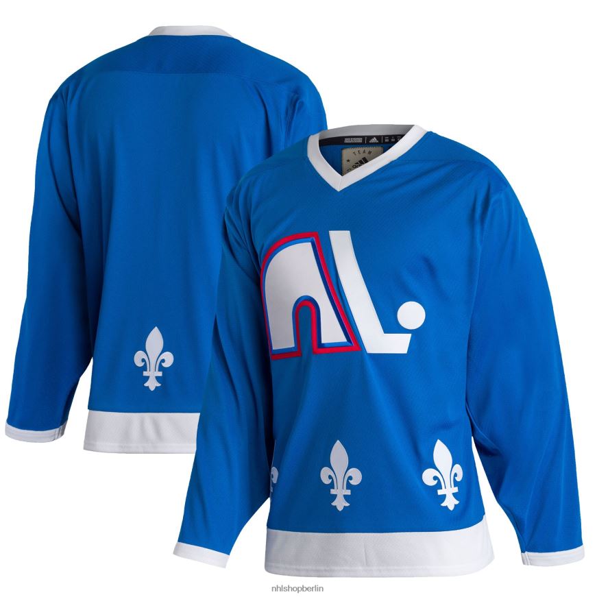 Männer NHL Quebec Nordiques adidas Blue Team Classics authentisches leeres Trikot Kleidung BF680T707