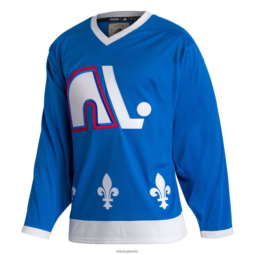 Männer NHL Quebec Nordiques adidas Blue Team Classics authentisches leeres Trikot Kleidung BF680T707