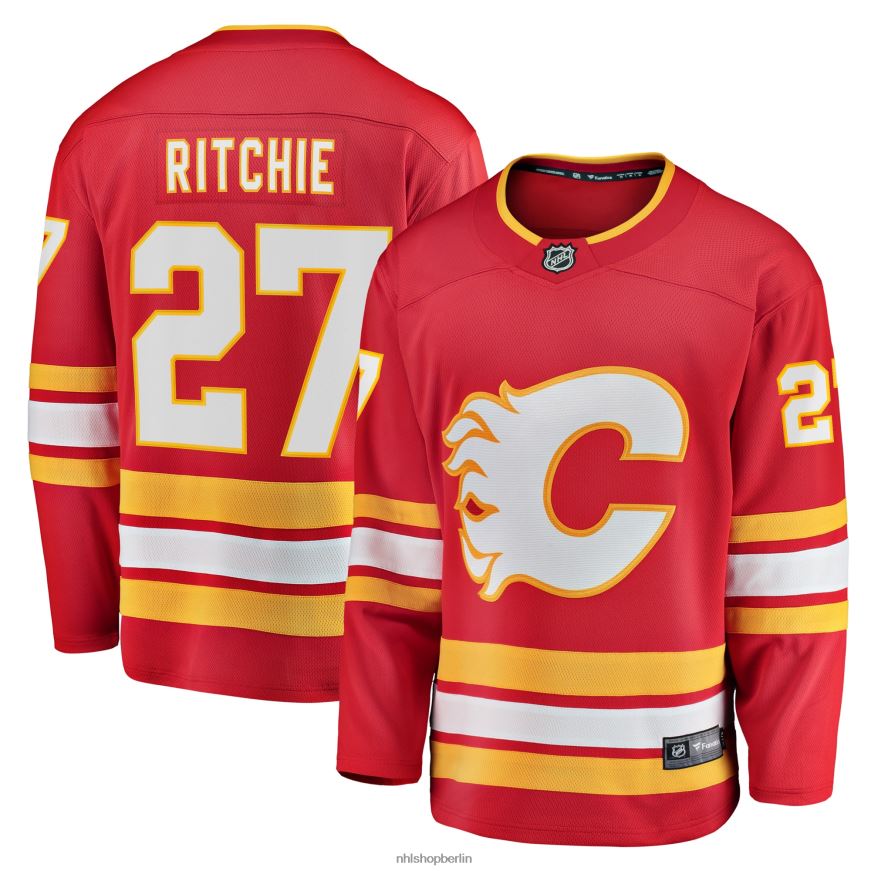 Männer NHL Rotes Breakaway-Heimtrikot der Calgary Flames mit Nick Ritchie Fanatics-Logo Kleidung BF680T1914