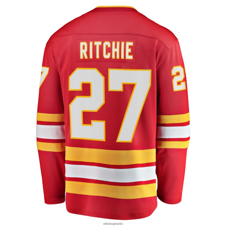 Männer NHL Rotes Breakaway-Heimtrikot der Calgary Flames mit Nick Ritchie Fanatics-Logo Kleidung BF680T1914