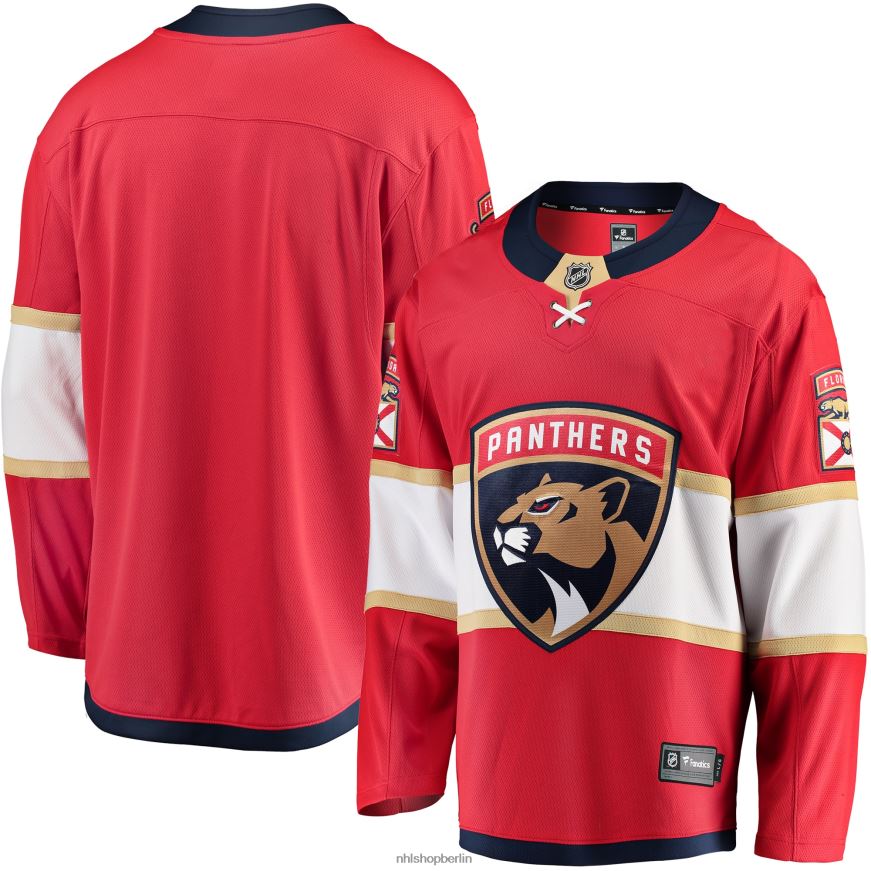 Männer NHL Rotes Breakaway-Heimtrikot der Florida Panthers mit Fanatics-Logo Kleidung BF680T394