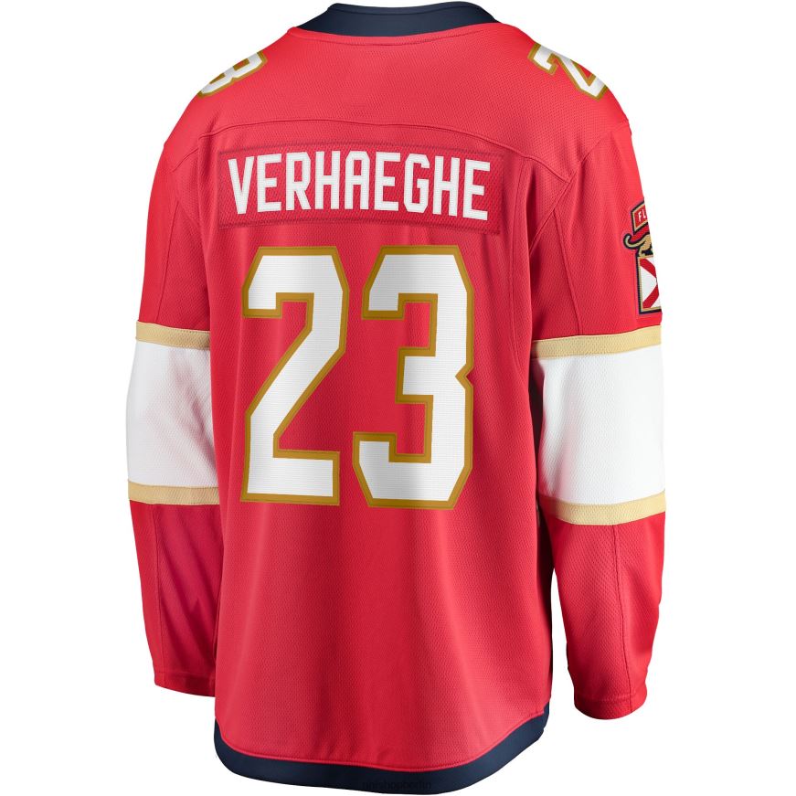 Männer NHL Rotes Breakaway-Heimtrikot der Florida Panthers mit Fanatics-Logo von Carter Verhaeghe Kleidung BF680T976