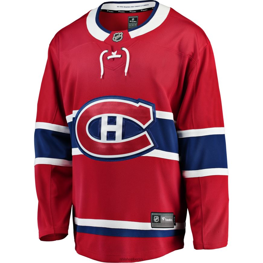 Männer NHL Rotes Breakaway-Heimtrikot der Montreal Canadiens mit Fanatics-Logo Kleidung BF680T643