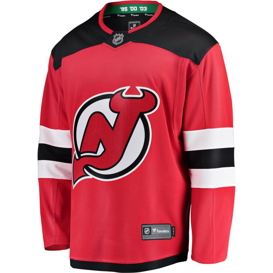 Männer NHL Rotes Breakaway-Heimtrikot der New Jersey Devils mit Fanatics-Logo Kleidung BF680T214