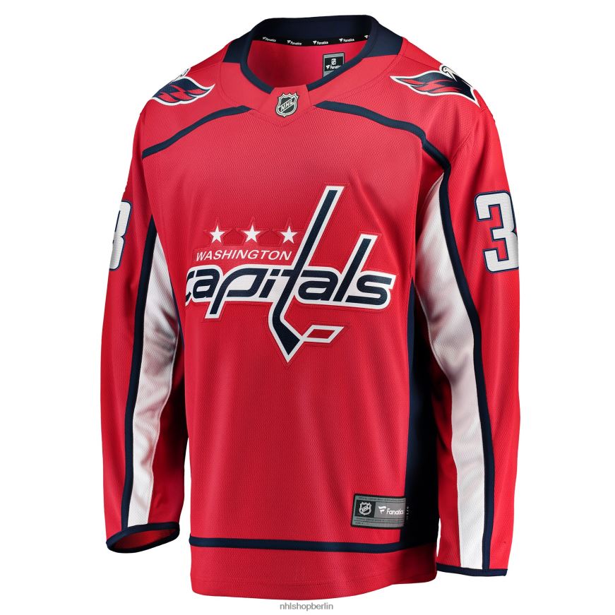 Männer NHL Rotes Breakaway-Heimtrikot der Washington Capitals mit Fanatiker-Logo von Rasmus Sandin Kleidung BF680T1953