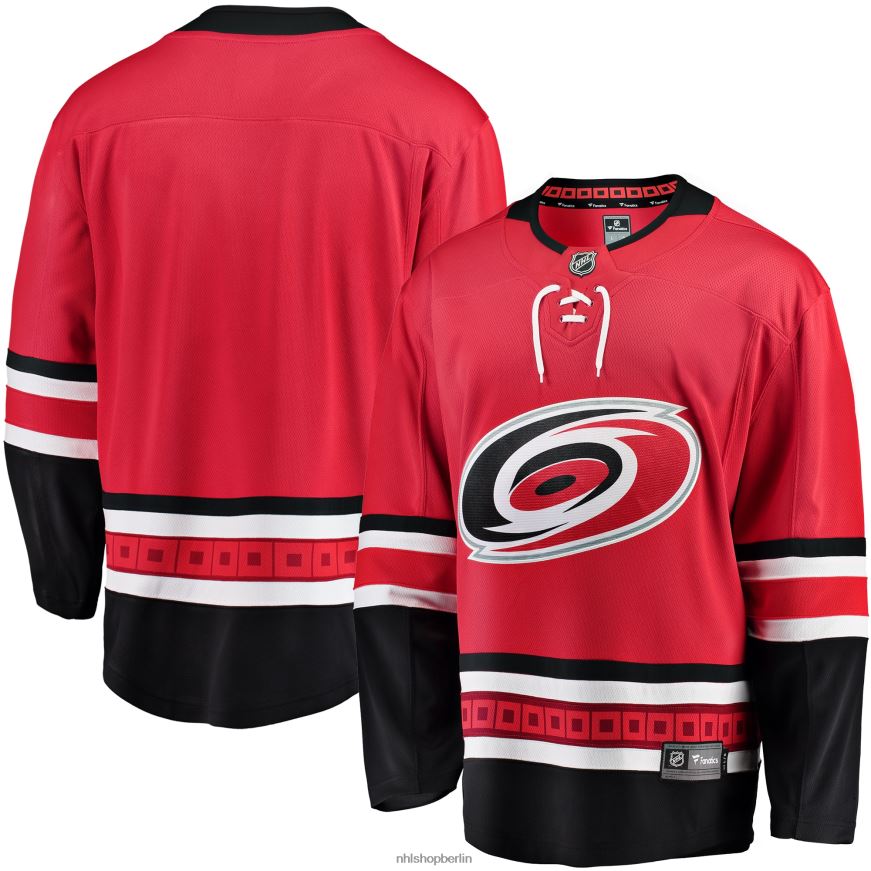 Männer NHL Rotes Breakaway-Heimtrikot mit Fanatiker-Logo der Carolina Hurricanes Kleidung BF680T305