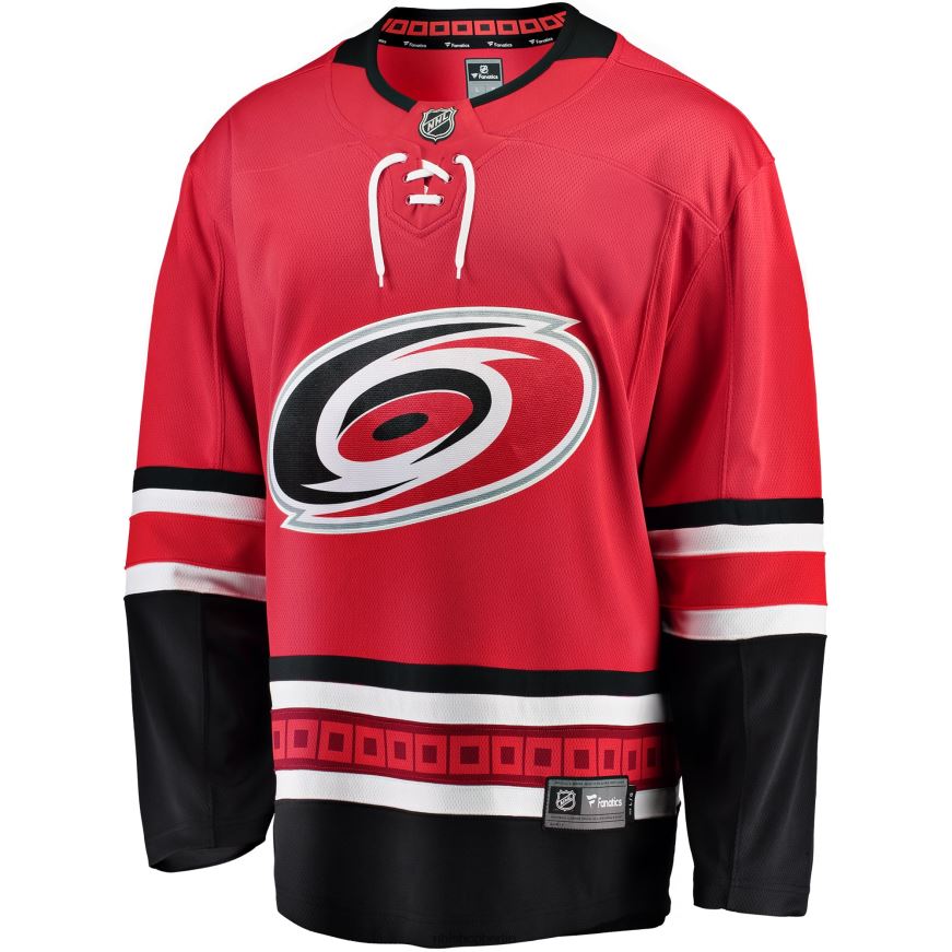 Männer NHL Rotes Breakaway-Heimtrikot mit Fanatiker-Logo der Carolina Hurricanes Kleidung BF680T305