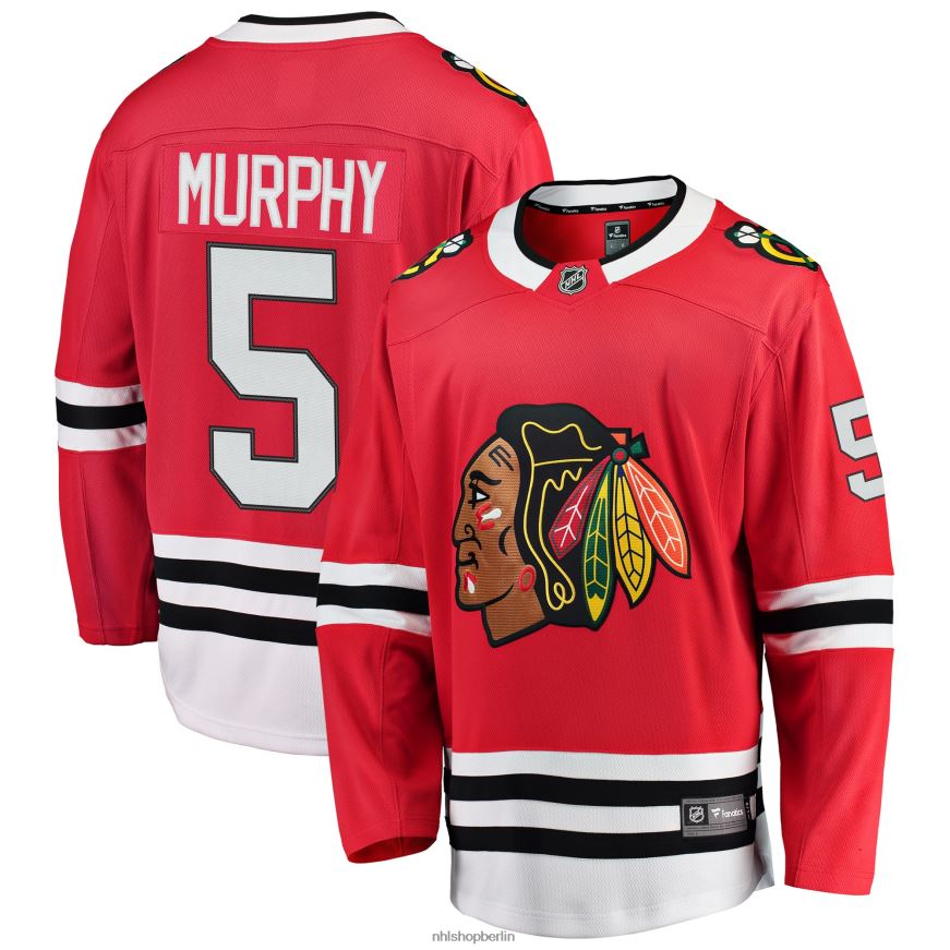 Männer NHL Rotes Breakaway-Spielertrikot der Chicago Blackhawks mit Connor Murphy Fanatics-Logo Kleidung BF680T1816