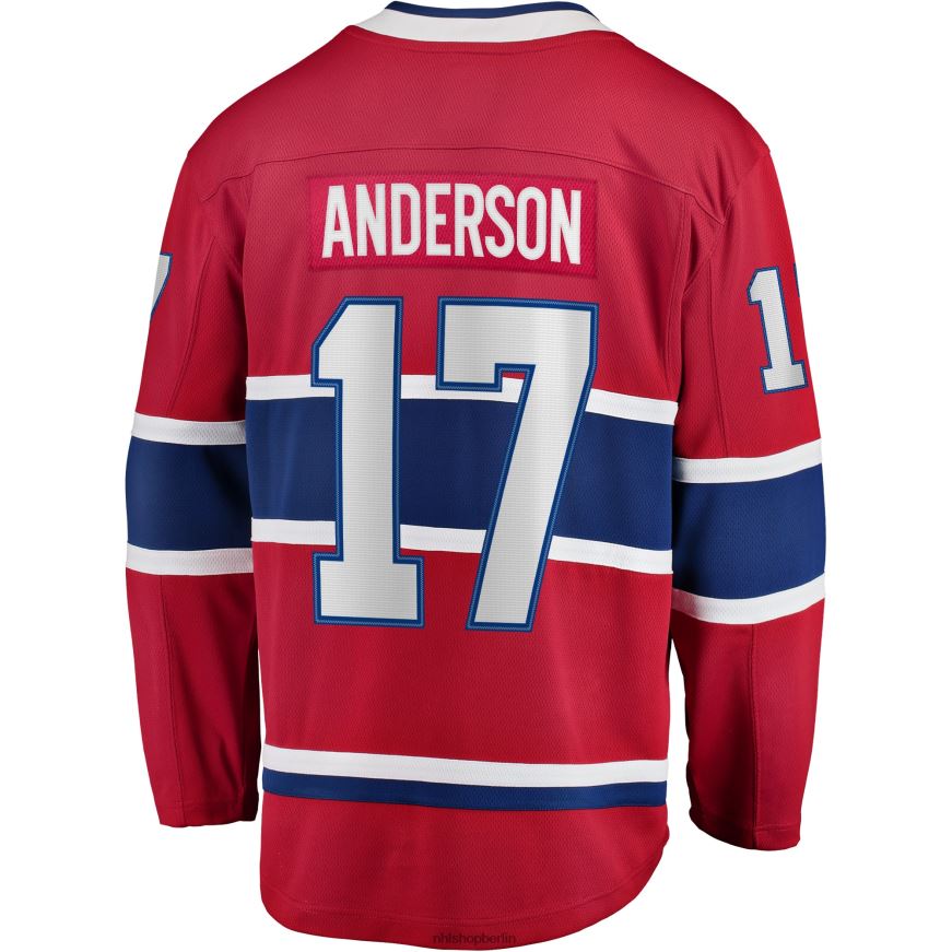 Männer NHL Rotes Breakaway-Spielertrikot der Montreal Canadiens mit Josh Anderson Fanatics-Logo Kleidung BF680T1340