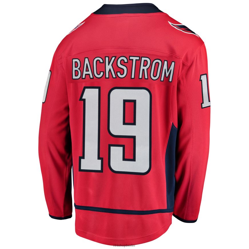 Männer NHL Rotes Breakaway-Spielertrikot der Washington Capitals mit Nicklas-Backstrom-Fanatiker-Logo Kleidung BF680T419