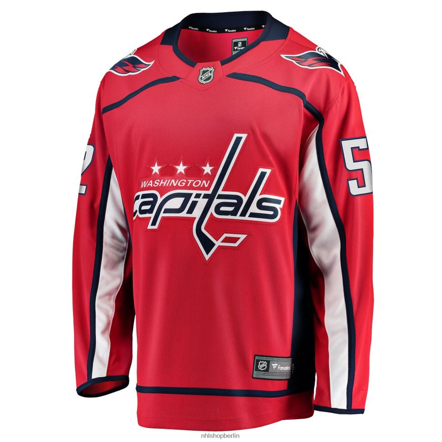 Männer NHL Rotes Heim-Ausreißertrikot der Washington Capitals mit Matt Irwin Fanatics-Logo Kleidung BF680T2363