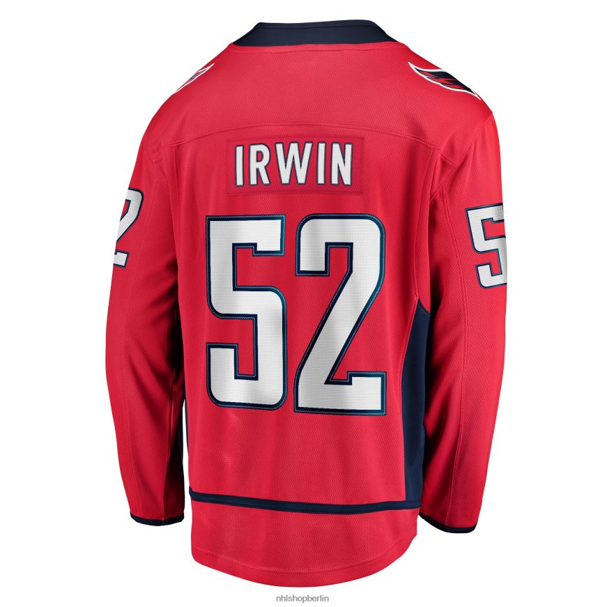 Männer NHL Rotes Heim-Ausreißertrikot der Washington Capitals mit Matt Irwin Fanatics-Logo Kleidung BF680T2363