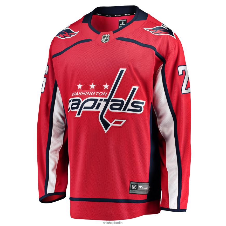 Männer NHL Rotes Heim-Ausreißertrikot der Washington Capitals mit Nic-Dowd-Fanatiker-Logo Kleidung BF680T1847