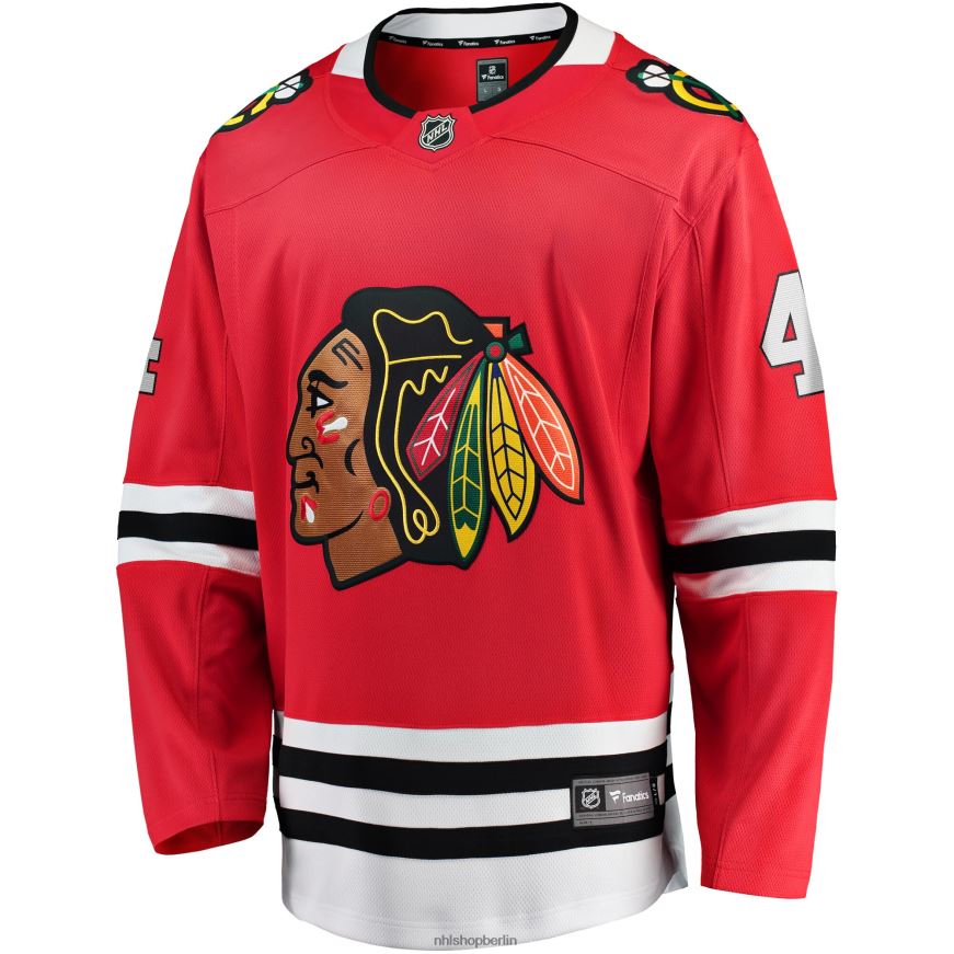 Männer NHL Rotes Heimtrikot der Chicago Blackhawks mit Seth Jones Fanatics-Logo für Breakaway-Spieler Kleidung BF680T1516