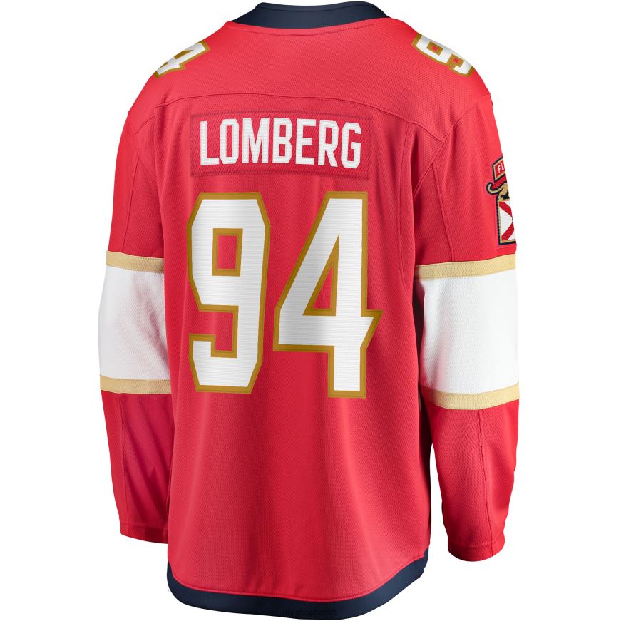 Männer NHL Rotes Home-Breakaway-Spielertrikot der Florida Panthers mit Fanatics-Logo von Ryan Lomberg Kleidung BF680T2323