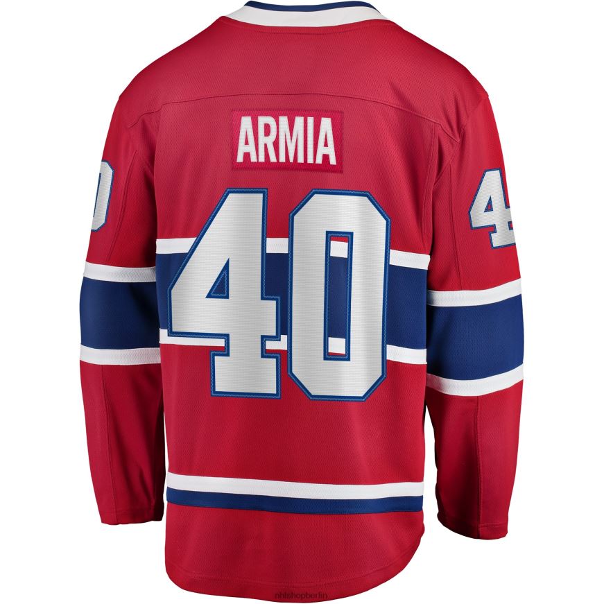 Männer NHL Rotes Home-Breakaway-Spielertrikot der Montreal Canadiens mit Joel Armia Fanatics-Logo Kleidung BF680T1874